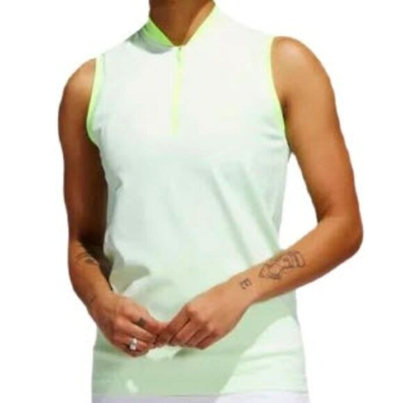 Adidas Women’s Sleeveless Golf Polo - White | Made with Recycled Materials | - Picture 2 of 3